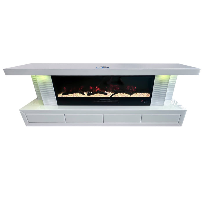Windsor TV Stand Mirrored Fireplace, 180cm