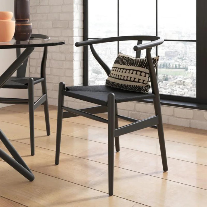 Ella Wishbone Chair, Black