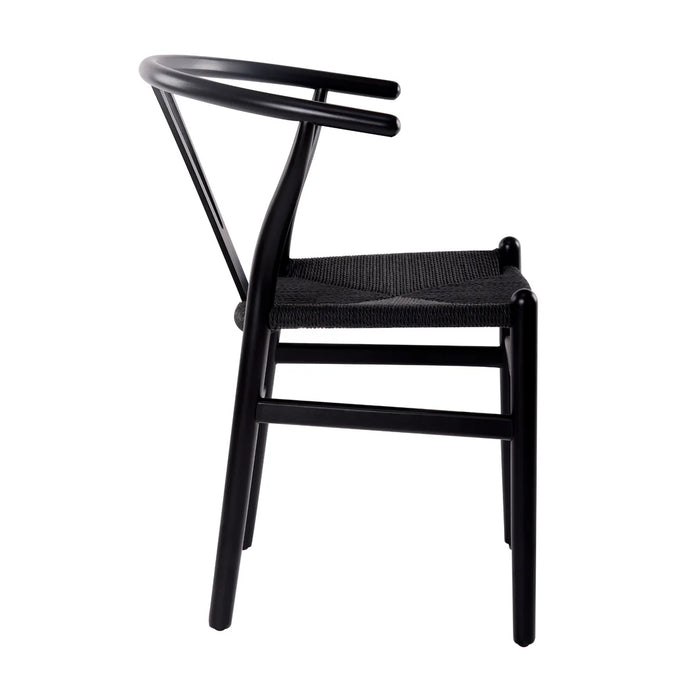 Ella Wishbone Chair, Black