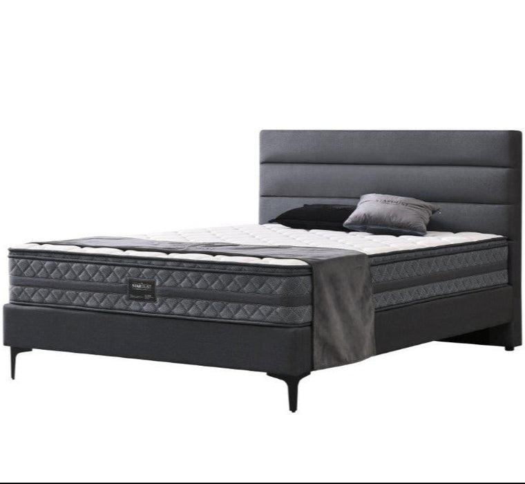 Grey Luke Upholstered Bed, 3 Sizes