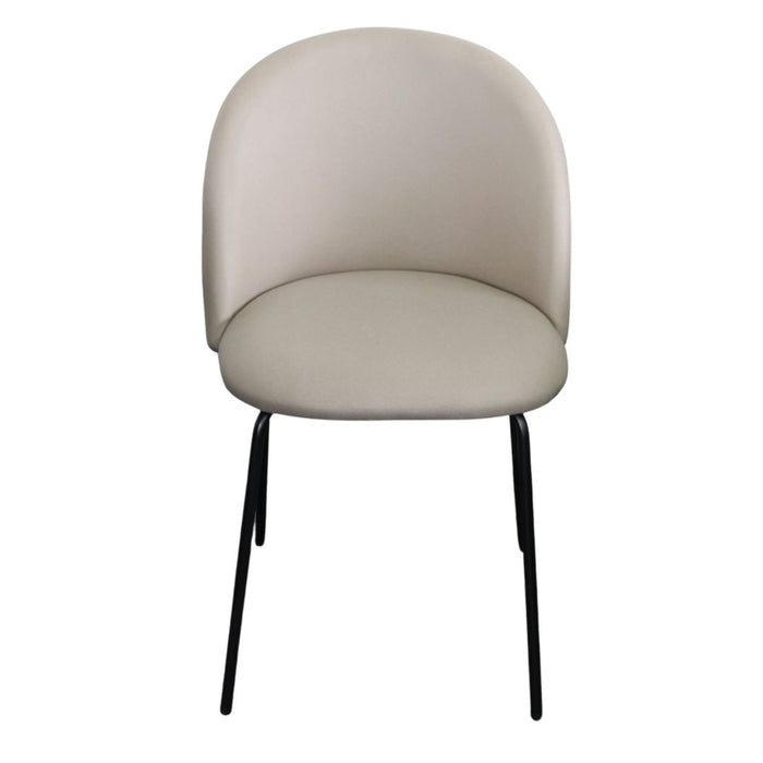 Fiore 5 Pce Round Dining White Marble with Florin Fabric Chairs