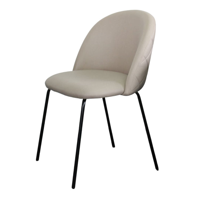 Fiore 5 Pce Round Dining White Marble with Florin Fabric Chairs