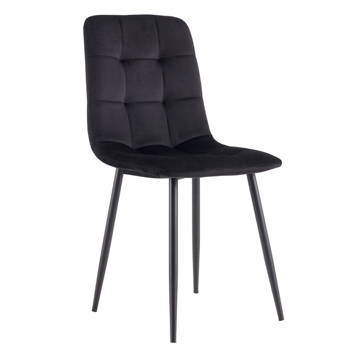 ( Set of 4 ) Black Foran Velvet Dining Chairs