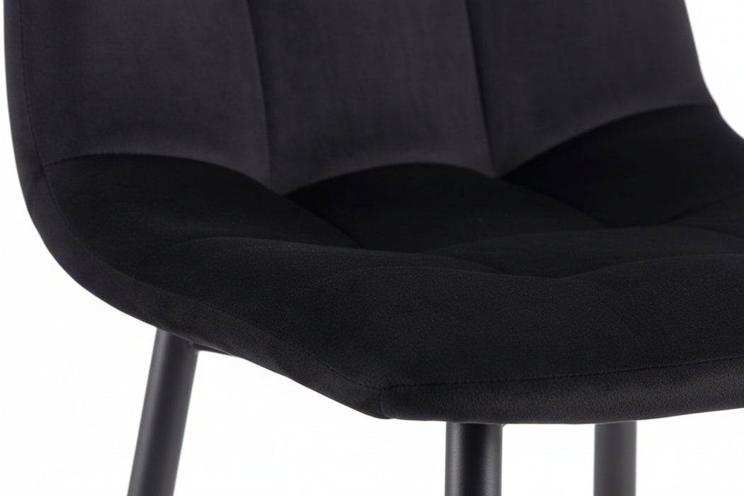 (Set of 2) Fori Velvet Black Dining Chair