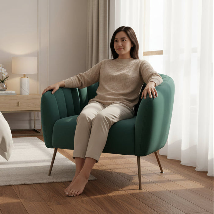 Monet Velvet Armchair Emerald