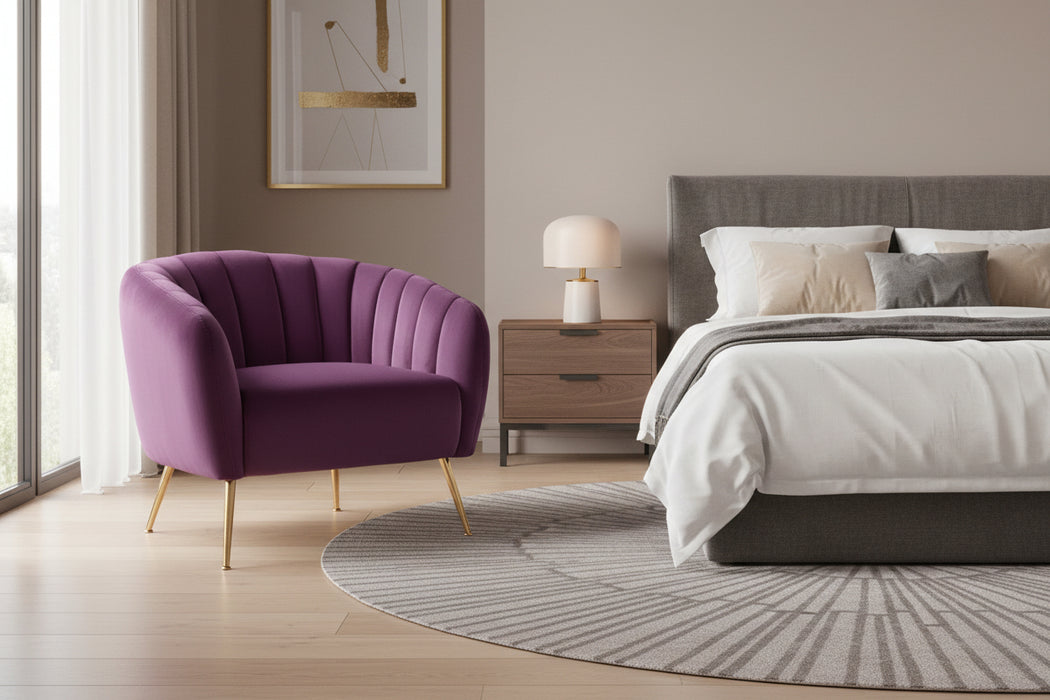 Monet Velvet Armchair Purple