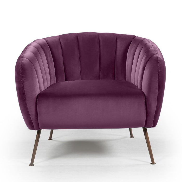 Monet Velvet Armchair Purple