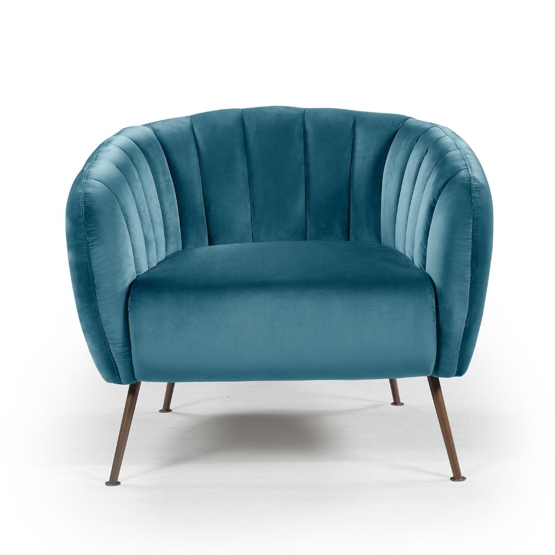 Chiswick Velvet Chair, Turquoise