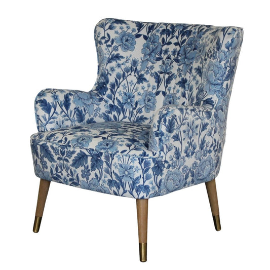 Bridge Hampton Accent Chair, Chestnut Blue