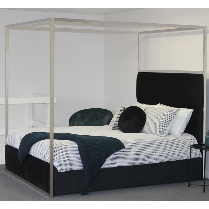 Black Jordana Canopy King Bed Frame