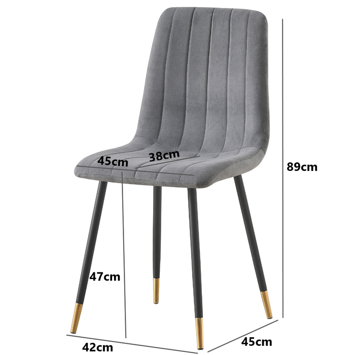 Tio Velvet Dining Chairs Grey