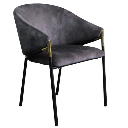 Manhatton Chair Velvet - Charcoal