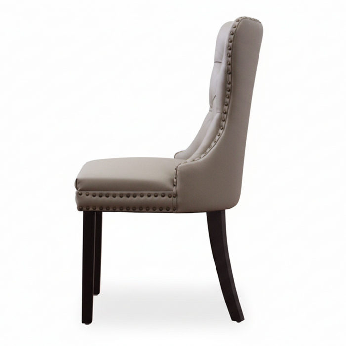 ( Set of 2 ) Elea Faux Leather Grey Dining Chairs