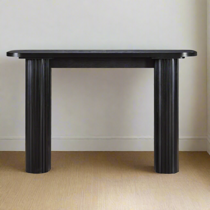 Melba Black Oak wood Console Table 120cm