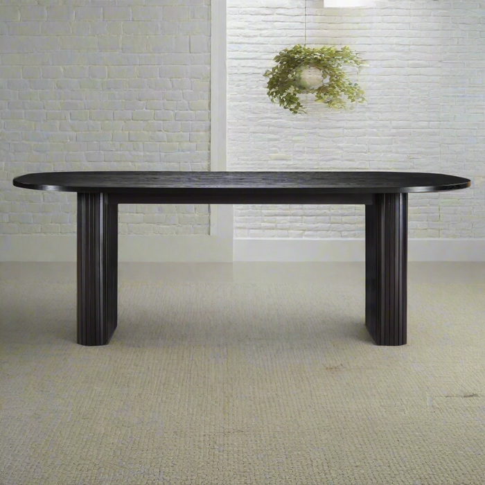 Black 2.2m Madura Oval Dining Table