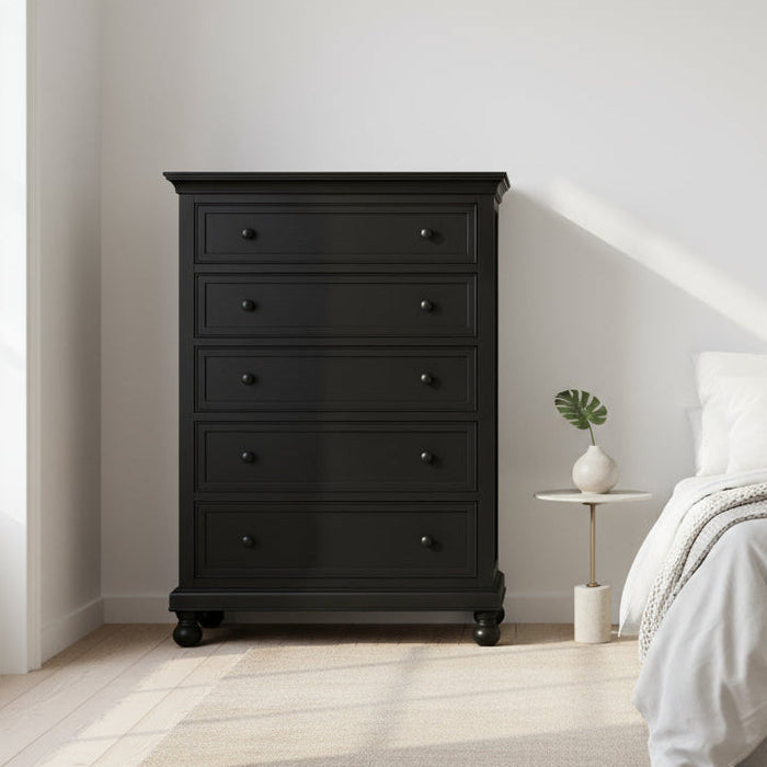 Pasena Provincial 5 Drawer Timber Chest of Drawers