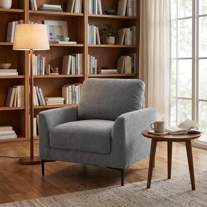 Luca Upholstered Armchair - Grey