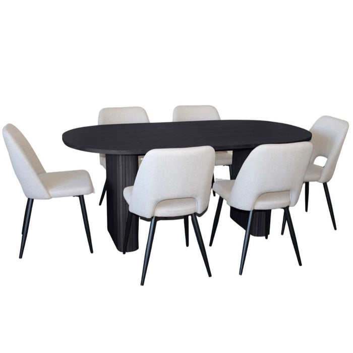 White Zara Boucle Dining Chair