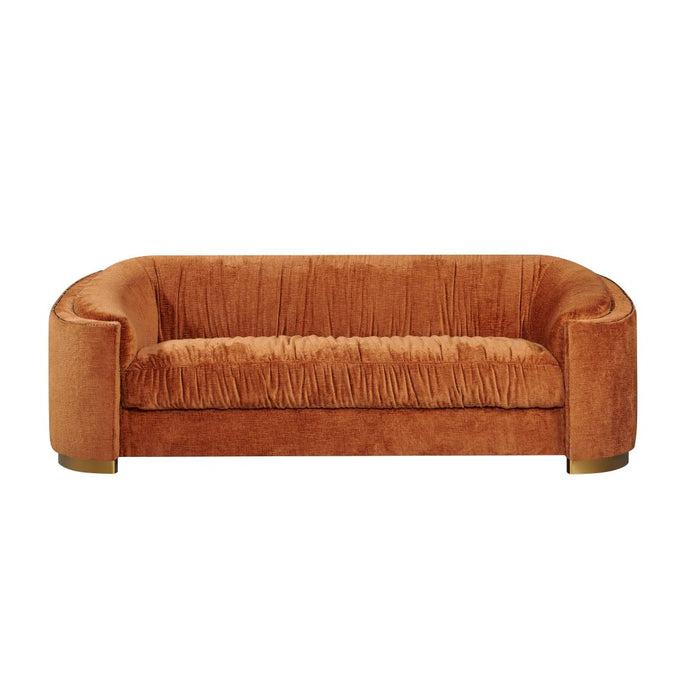 3 Seater Chenille Sofa - Rust