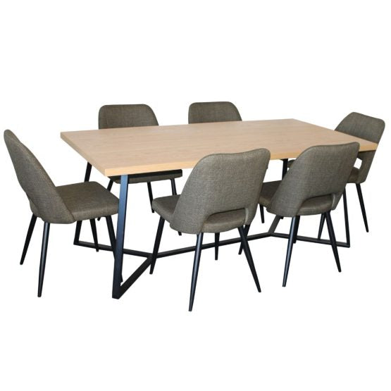 Aprista 7-Piece Dining Setting with Olive Chair