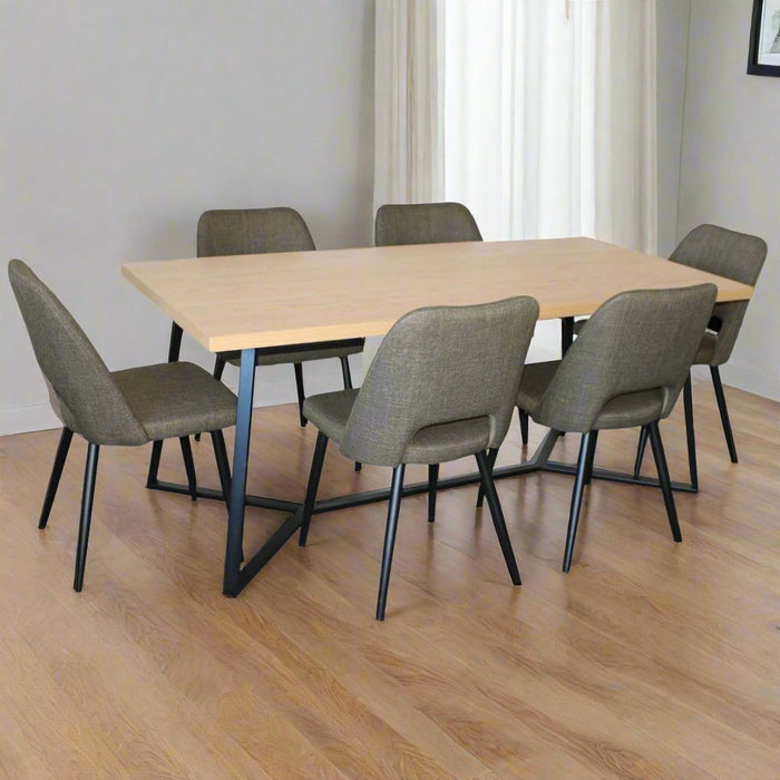 Aprista 7-Piece Dining Setting with Olive Chair