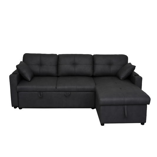 Romy 3 seater Pull Out Sofabed, Charcoal Black , Charcoal