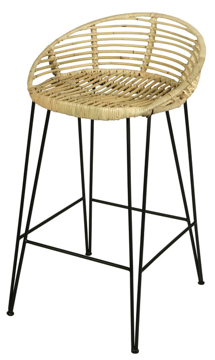 RTA Rounded Rattan Bar Stool
