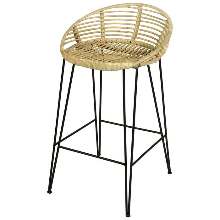 Loran Rounded Rattan Bar Stool