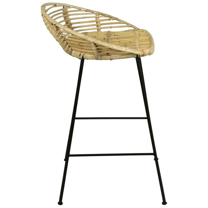 Loran Rounded Rattan Bar Stool