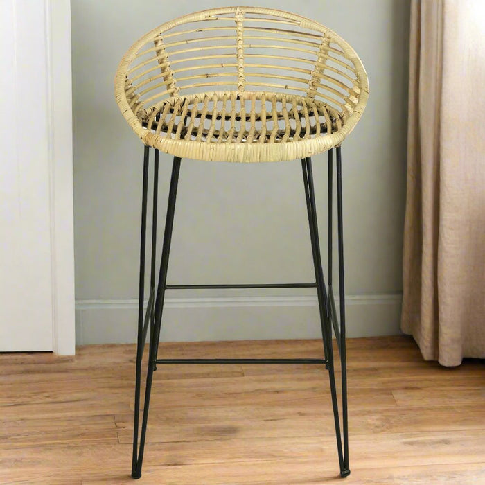 Loran Rounded Rattan Bar Stool