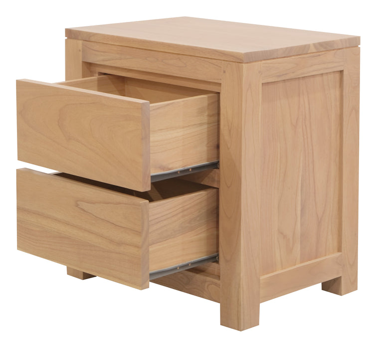 Amsterdam 2 Drawer Bedside Table (Natural)