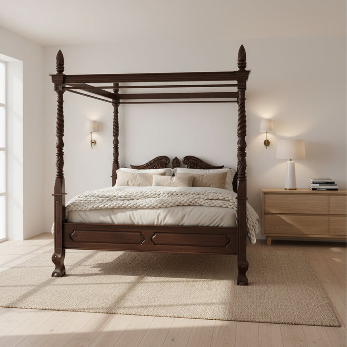 Jepan Mahogany Four Poster Timber Bed