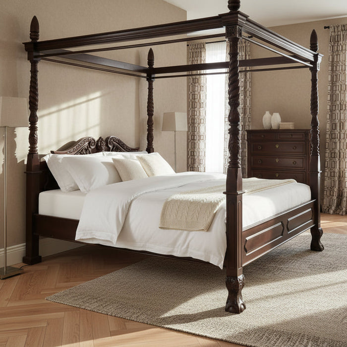 Jepan Mahogany Four Poster Timber Bed