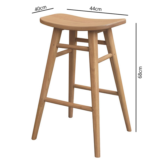 Avana Natural Solid Mindi Timber Counter Stool