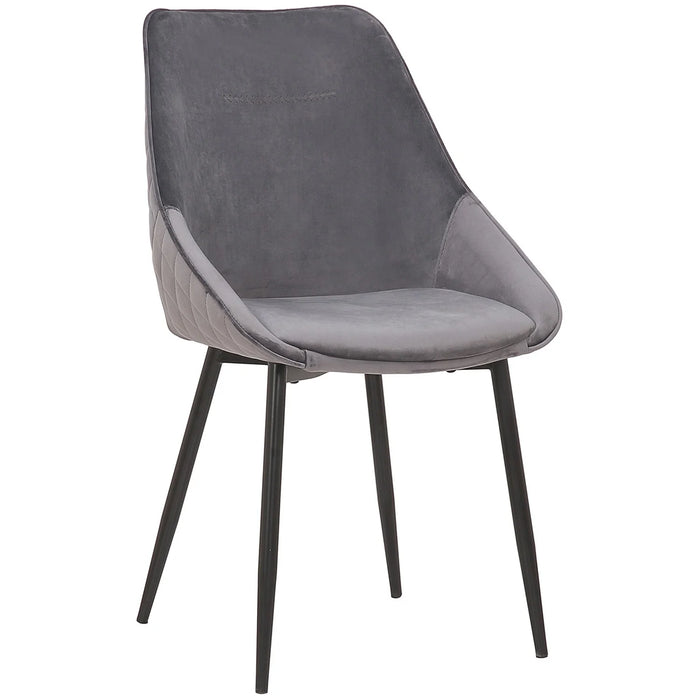 Set of 2 Bellagio Velvet Charcoal Dining Chairs