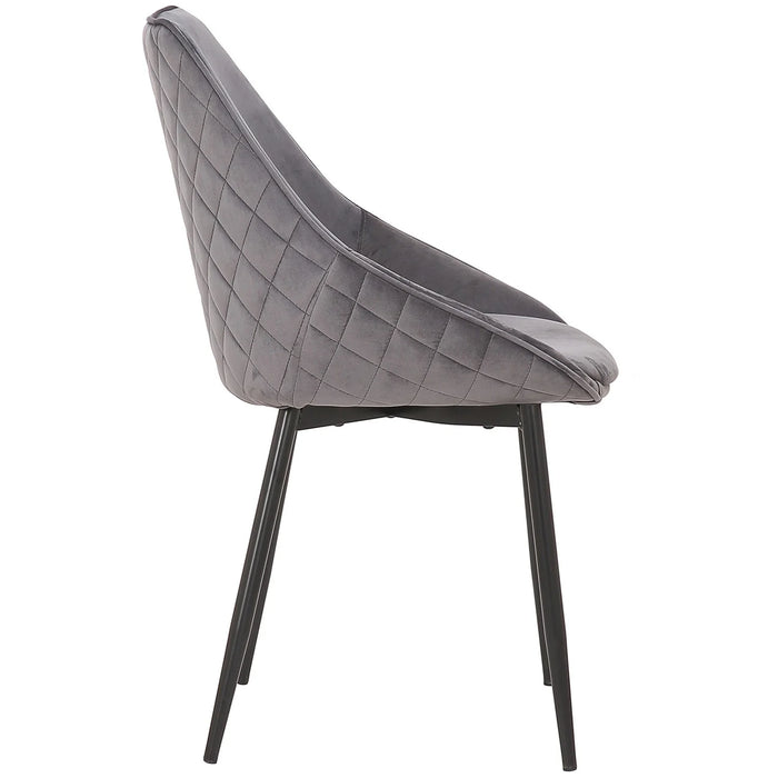 Set of 2 Bellagio Velvet Charcoal Dining Chairs