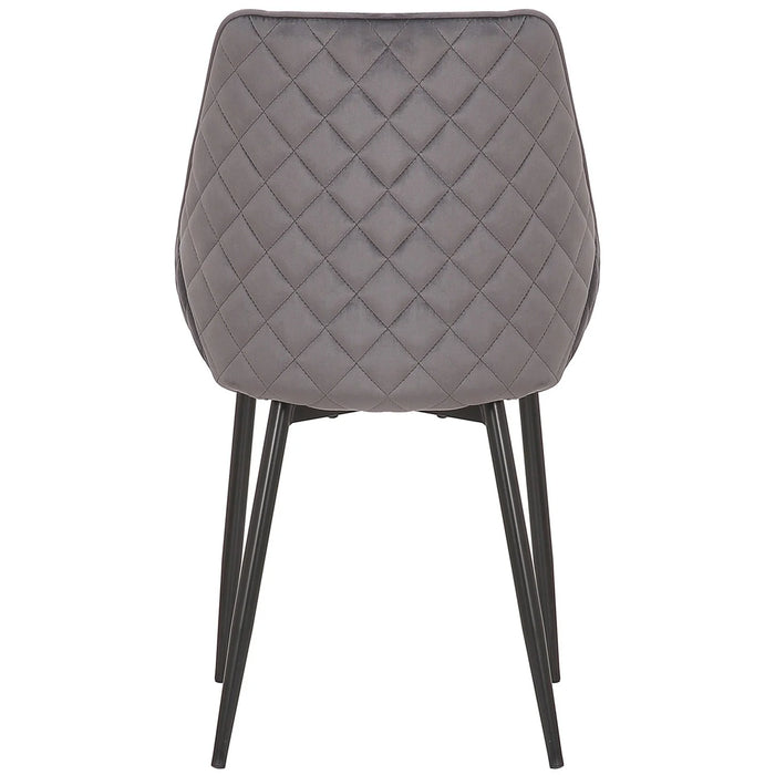 Set of 2 Bellagio Velvet Charcoal Dining Chairs