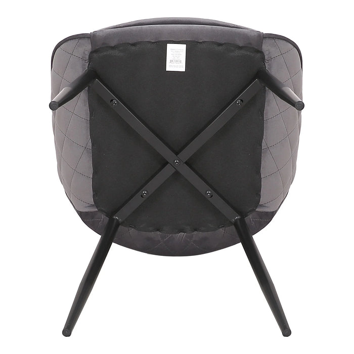 Set of 2 Bellagio Velvet Charcoal Dining Chairs