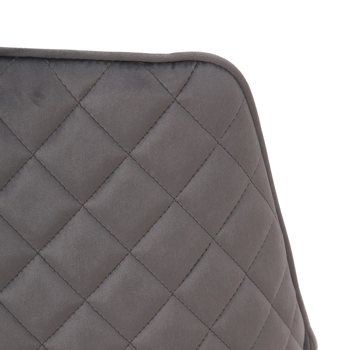 Set of 2 Bellagio Velvet Charcoal Dining Chairs