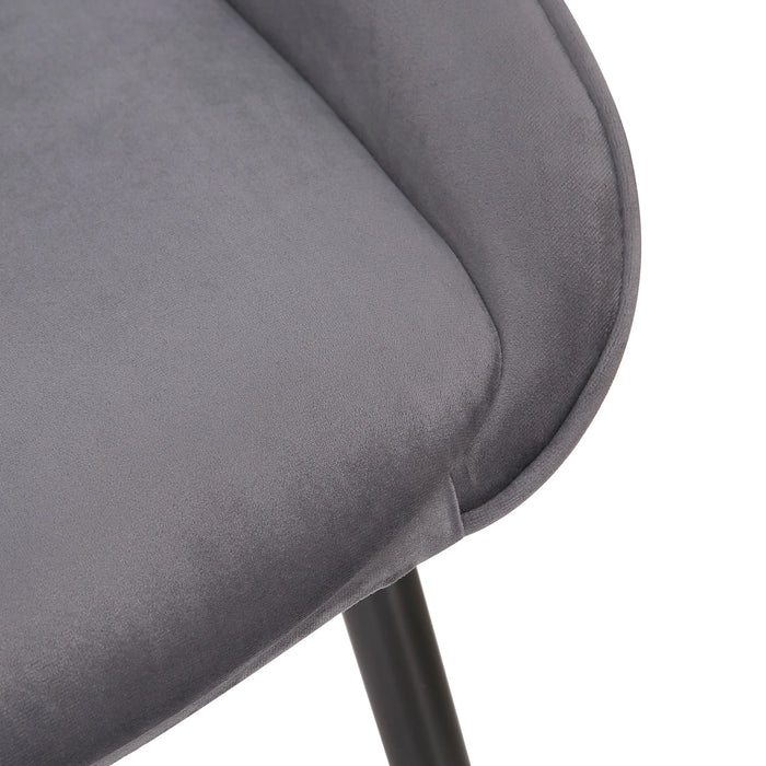 Set of 2 Bellagio Velvet Charcoal Dining Chairs