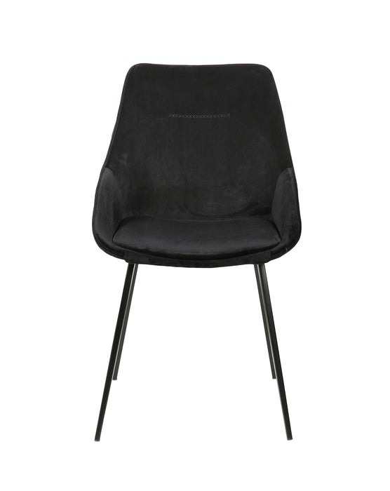 (Set of 2) Bellagio Velvet Black Dining Chairs
