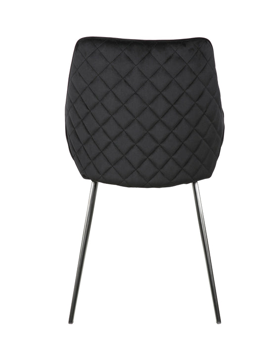 (Set of 2) Bellagio Velvet Black Dining Chairs