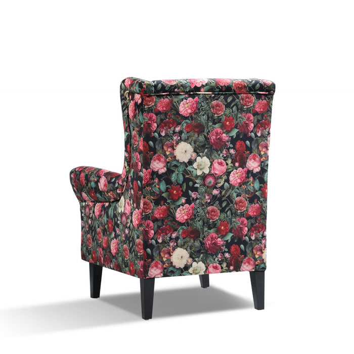 Bliss Chair upholstered in Floral Velvet