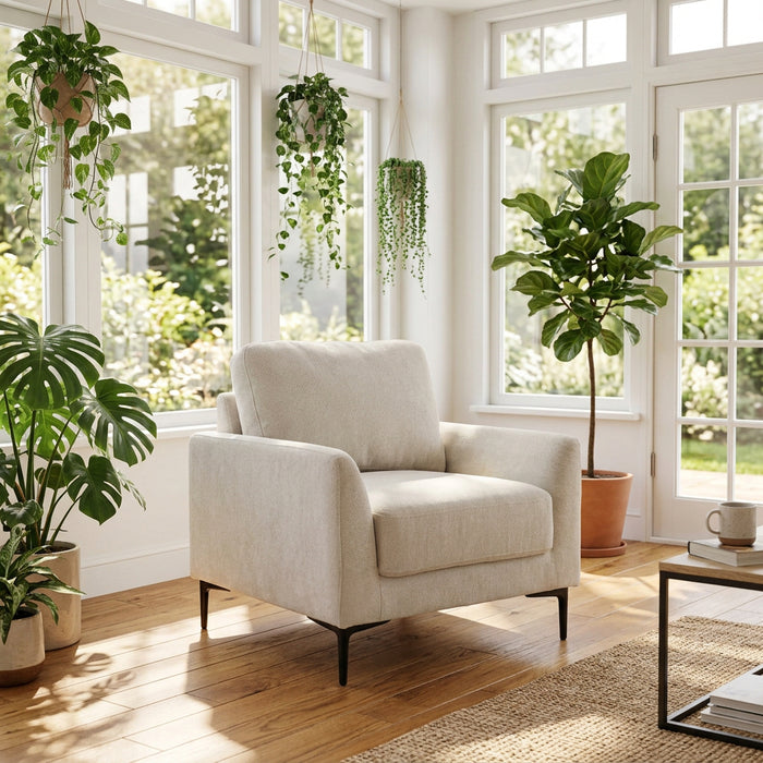 Luca Upholstered Armchair - Beige