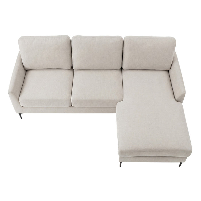 Luca 3 Seater Upholstered Sofa with Reversible Chaise