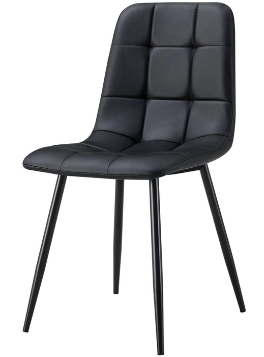 (Set of 2) Fori Faux Leather Black Dining Chair