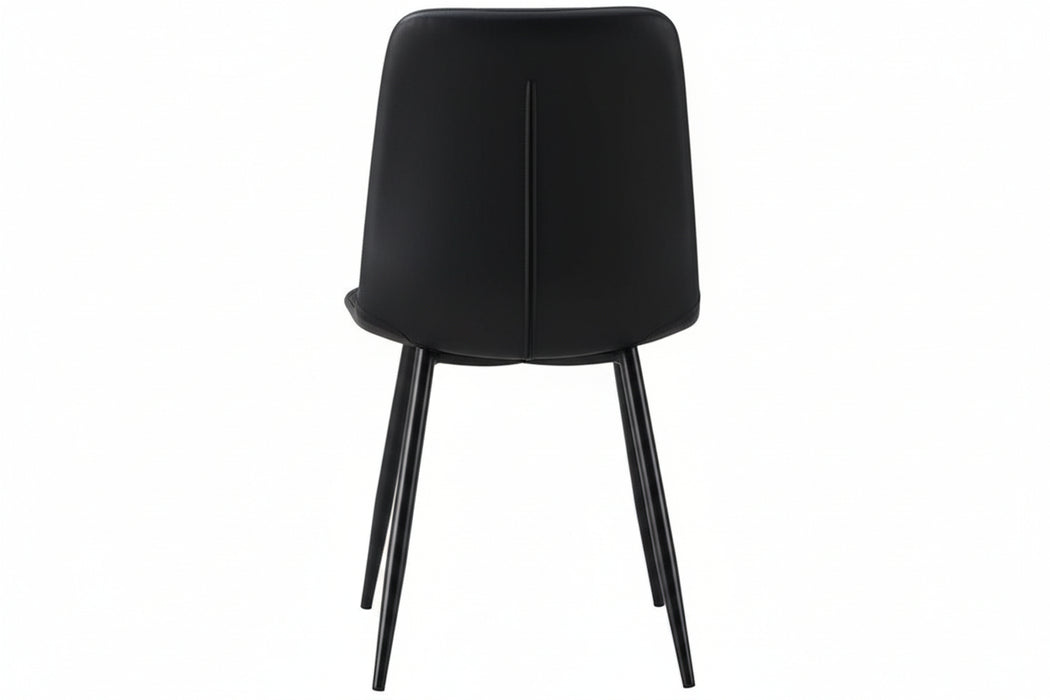 (Set of 2) Fori Faux Leather Black Dining Chair