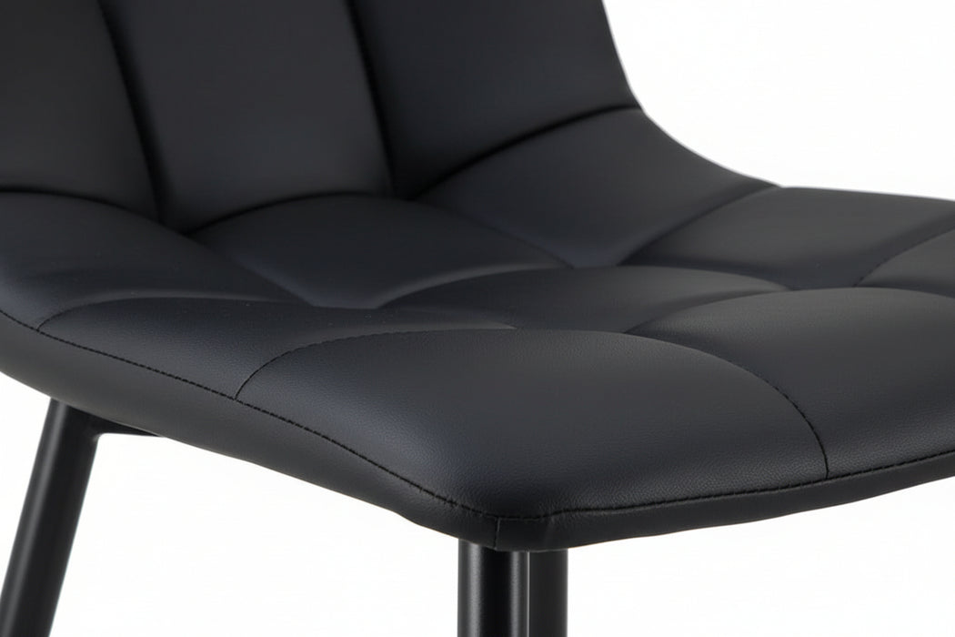 (Set of 2) Fori Faux Leather Black Dining Chair