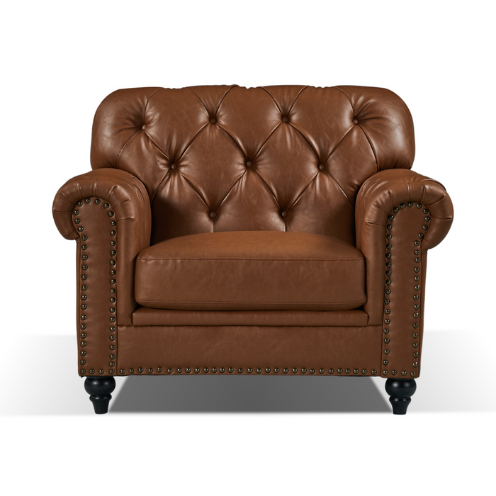 Barclay Chesterfield PU Leather Armchair