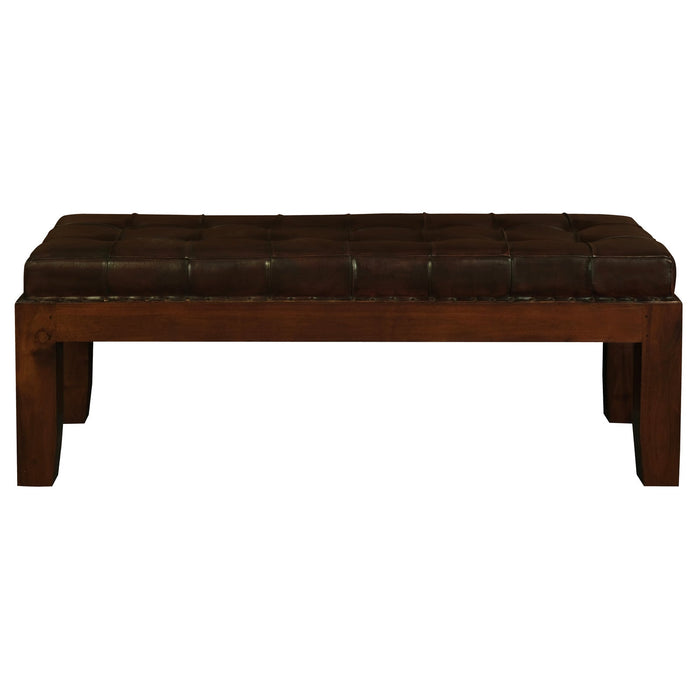 Heritage Large Studded Leather Bench